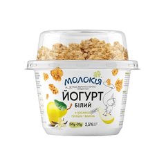 Йогурт "білий+гранола "Груша-Ваніль" 2,5% 170г