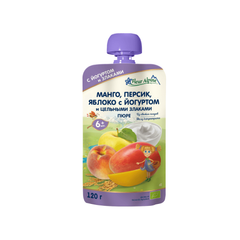 Fleur Alpine органічне фруктове пюре манго, персик, яблуко з йогуртом 120г