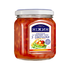 Квасоля в томатному соусі з овочами Ніжин 450г